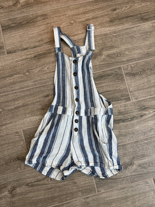 BLUE & WHITE STRIPED SHORTS OVERALL