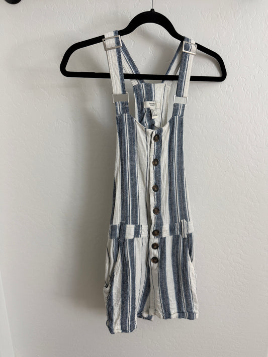BLUE & WHITE STRIPED SHORTS OVERALL