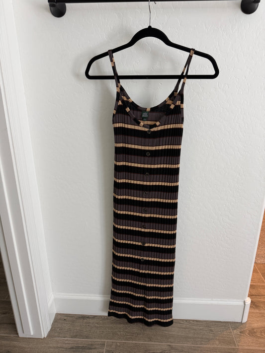 STRIPED MIDI BODYCON DRESS