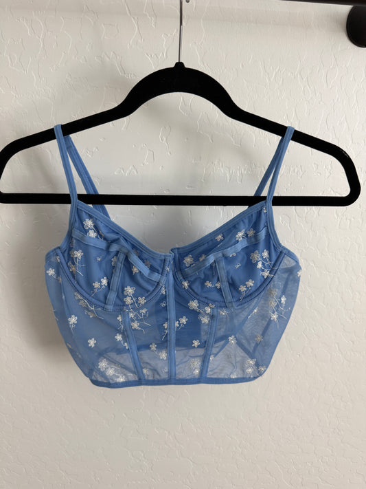 BLUE FLORAL CORSET