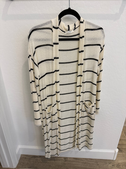 BLACK & WHITE LONG CARDIGAN