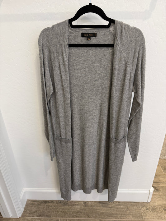 GRAY LONG CARDIGAN