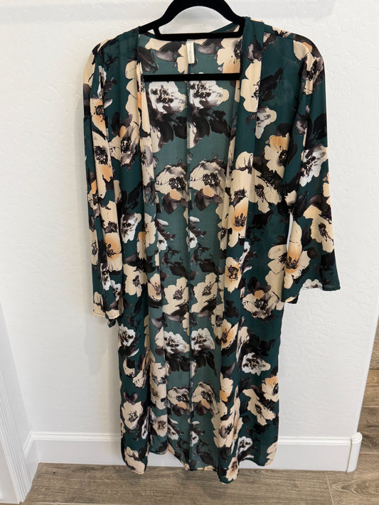 LONG FLORAL CARDIGAN